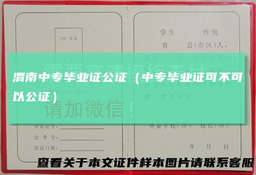 渭南中专毕业证公证（中专毕业证可不可以公证）