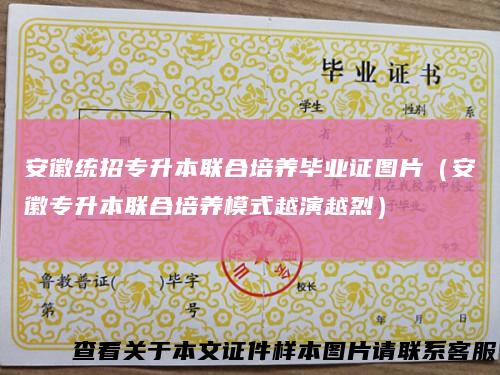 安徽统招专升本联合培养毕业证图片（安徽专升本联合培养模式越演越烈）