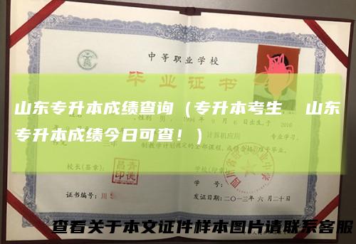 山东专升本成绩查询（专升本考生山东专升本成绩今日可查！）