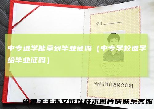 中专退学能拿到毕业证吗（中专学校退学给毕业证吗）