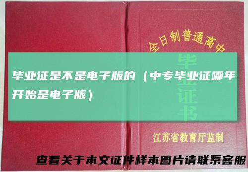 毕业证是不是电子版的（中专毕业证哪年开始是电子版）