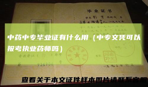 中药中专毕业证有什么用(中专文凭可以报考执业药师吗)