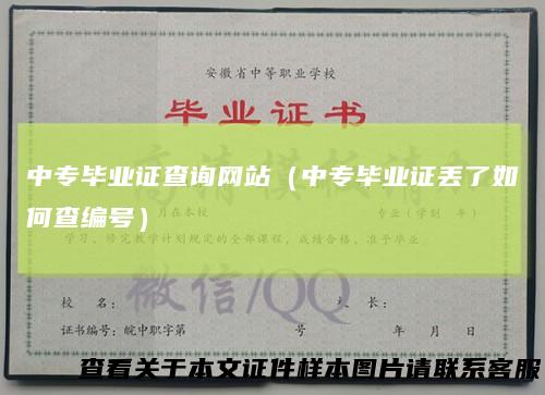 中专毕业证查询网站(中专毕业证丢了如何查编号)