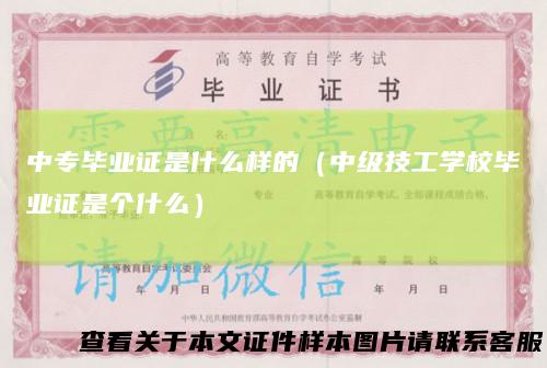 中专毕业证是什么样的（中级技工学校毕业证是个什么）