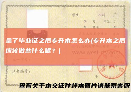 拿了毕业证之后专升本怎么办(专升本之后应该做些什么呢？)