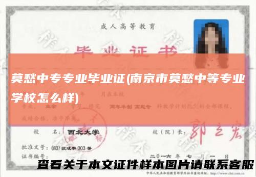 莫愁中专专业毕业证(南京市莫愁中等专业学校怎么样)