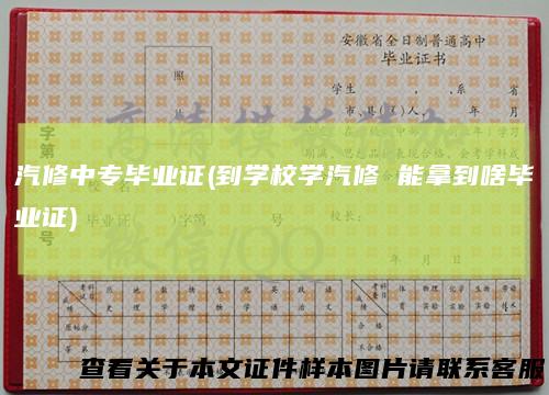 汽修中专毕业证(到学校学汽修能拿到啥毕业证)