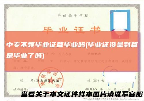 中专不领毕业证算毕业吗(毕业证没拿到算是毕业了吗)