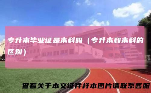 专升本毕业证是本科吗(专升本和本科的区别)