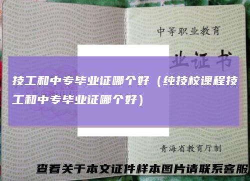 技工和中专毕业证哪个好(纯技校课程技工和中专毕业证哪个好)