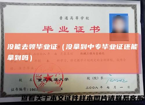 没能去领毕业证（没拿到中专毕业证还能拿到吗）