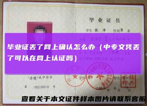毕业证丢了网上确认怎么办(中专文凭丢了可以在网上认证吗)