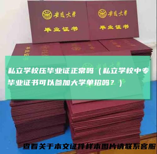 私立学校压毕业证正常吗（私立学校中专毕业证书可以参加大学单招吗？）