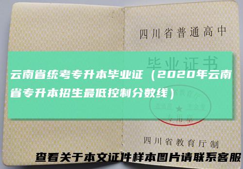 云南省统考专升本毕业证(2020年云南省专升本招生最低控制分数线)