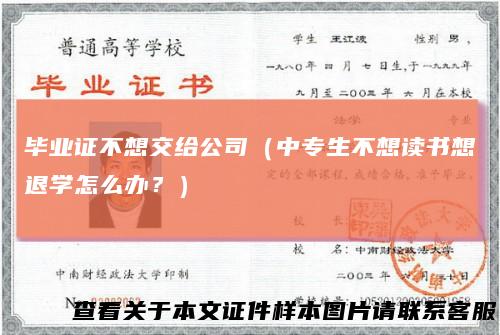 毕业证不想交给公司(中专生不想读书想退学怎么办?)