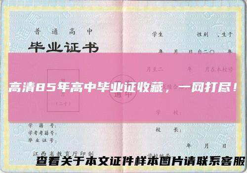 高清85年高中毕业证收藏，一网打尽！