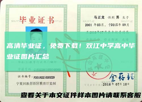 高清毕业证，免费下载！双江中学高中毕业证图片汇总
