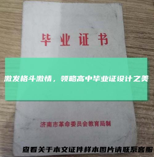 激发格斗激情,领略高中毕业证设计之美
