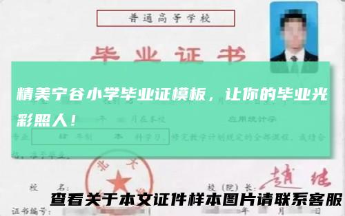 精美宁谷小学毕业证模板,让你的毕业光彩照人!