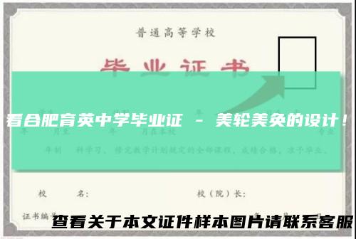 看合肥育英中学毕业证-美轮美奂的设计！