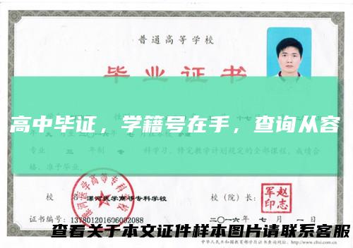 高中毕证,学籍号在手,查询从容