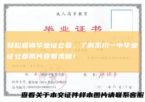 轻松查询毕业证公章，了解东川一中毕业证公章图片查看流程！