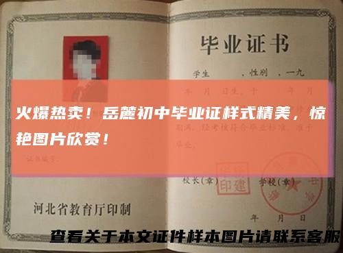 火爆热卖!岳麓初中毕业证样式精美,惊艳图片欣赏!