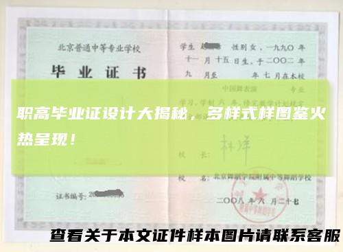 职高毕业证设计大揭秘，多样式样图鉴火热呈现！