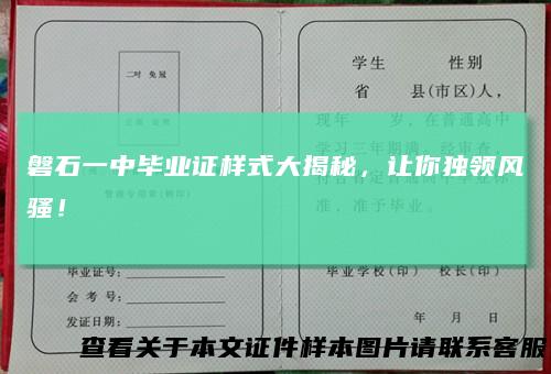磐石一中毕业证样式大揭秘,让你独领风骚!