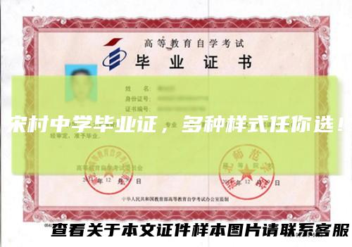 宋村中学毕业证，多种样式任你选！