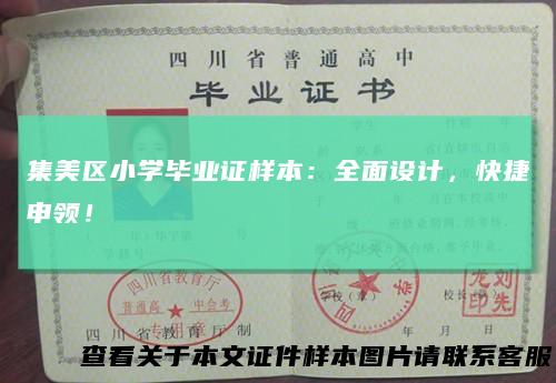 集美区小学毕业证样本：全面设计，快捷申领！