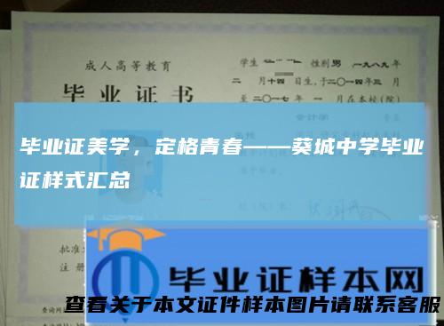 毕业证美学,定格青春——葵城中学毕业证样式汇总
