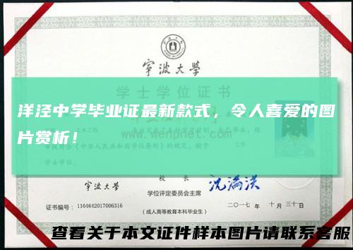 洋泾中学毕业证最新款式，令人喜爱的图片赏析！