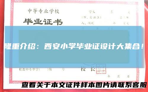 隆重介绍：西安小学毕业证设计大集合！