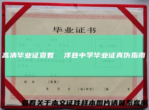 高清毕业证查看洋县中学毕业证真伪指南