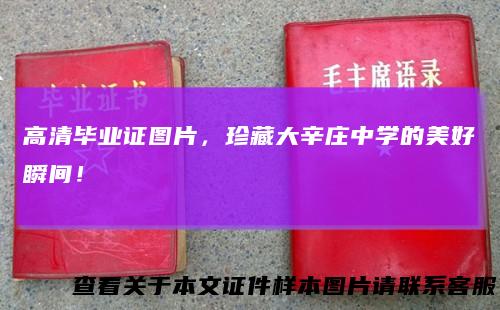 高清毕业证图片,珍藏大辛庄中学的美好瞬间!