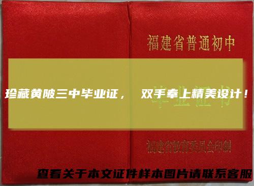 珍藏黄陂三中毕业证，双手奉上精美设计！