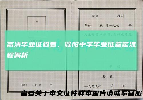 高清毕业证查看,濮阳中学毕业证鉴定流程解析