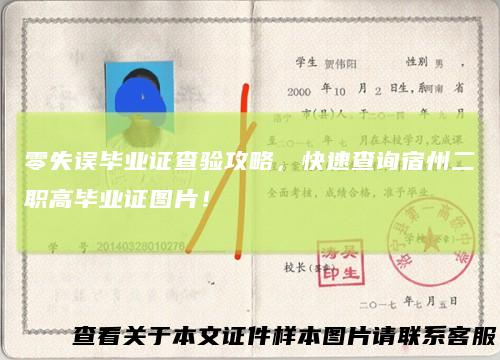 零失误毕业证查验攻略,快速查询宿州二职高毕业证图片!