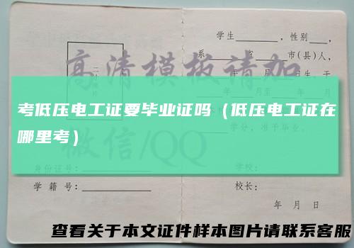 考低压电工证要毕业证吗（低压电工证在哪里考）