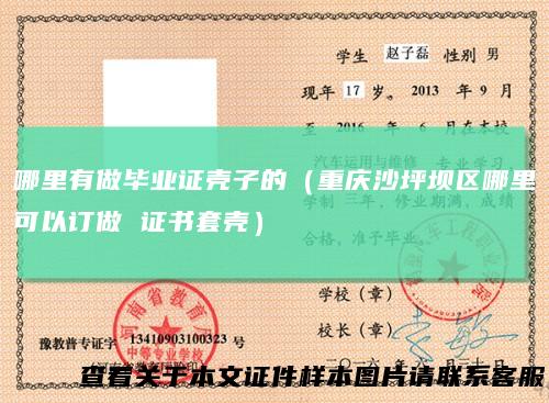 哪里有做毕业证壳子的（重庆沙坪坝区哪里可以订做证书套壳）