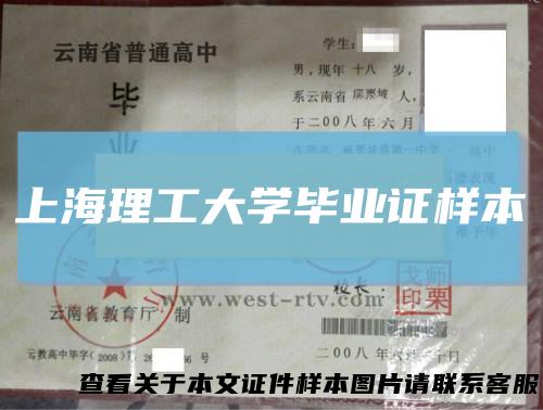上海理工大学毕业证样本