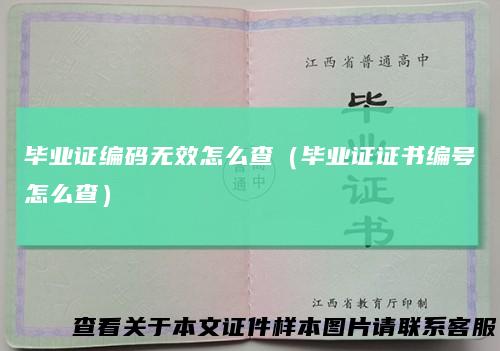 毕业证编码无效怎么查(毕业证证书编号怎么查)