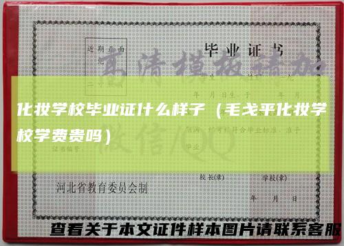 化妆学校毕业证什么样子（毛戈平化妆学校学费贵吗）