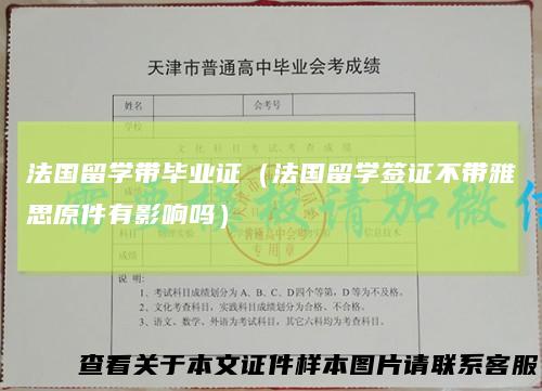 法国留学带毕业证（法国留学签证不带雅思原件有影响吗）
