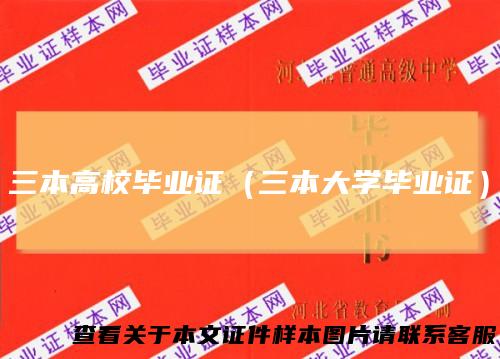 三本高校毕业证(三本大学毕业证)