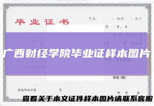 广西财经学院毕业证样本图片