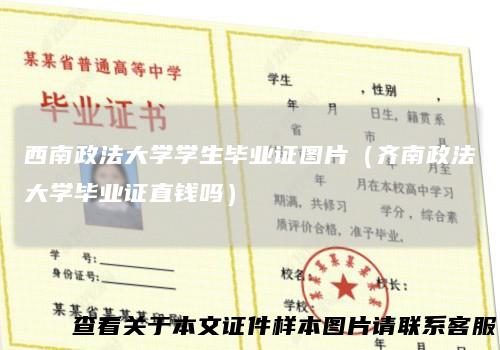 西南政法大学学生毕业证图片（齐南政法大学毕业证直钱吗）
