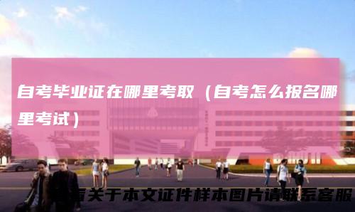 自考毕业证在哪里考取（自考怎么报名哪里考试）