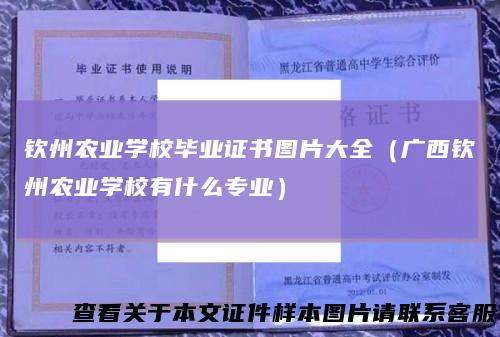 钦州农业学校毕业证书图片大全（广西钦州农业学校有什么专业）